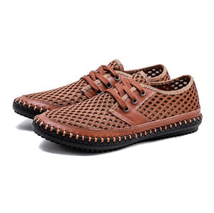 ZUNYU New Men's Casual Shoes Summer Breathable Mesh Shoes Brand Men Fashion Lace-Up Loafers Soft Comfortable Flats Size 38-48