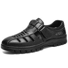 Load image into Gallery viewer, ZUNYU Leather Sandals for Men Summer 2019 New Men Dress Formal Shoes Anti-slip Hollow Sandals for Dad&#39;s Man Shoes Size 38-45