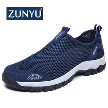 Load image into Gallery viewer, ZUNYU New Men Summer Comfortable Casual Shoes Slip-on Breathable Air Mesh Flats Trainers Sneakers Water Loafers Size 39-49