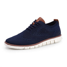 Load image into Gallery viewer, ZUNYU New summer men&#39;s Shoes Lace up lightweight British Dress Footwear Fashion hollow breathable knitted mesh Flats Shoes