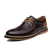 Load image into Gallery viewer, ZUNYU 2019 Spring New Leather Casual Men Shoes Fashion Men&#39;s Flats Round Toe Comfortable Office Men Dress Shoes Plus Size 38-48