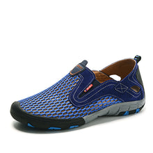 Load image into Gallery viewer, ZUNYU 2019 New Fashion Summer Shoes Men Casual Cowhide Air Mesh Splice Shoes Large Size Lightweight Breathable Slip-on Man Flats