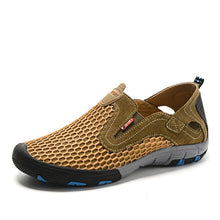 Load image into Gallery viewer, ZUNYU 2019 New Fashion Summer Shoes Men Casual Cowhide Air Mesh Splice Shoes Large Size Lightweight Breathable Slip-on Man Flats