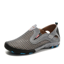 Load image into Gallery viewer, ZUNYU 2019 New Fashion Summer Shoes Men Casual Cowhide Air Mesh Splice Shoes Large Size Lightweight Breathable Slip-on Man Flats