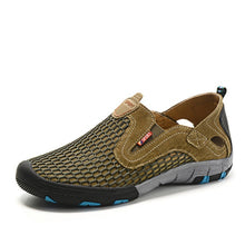 Load image into Gallery viewer, ZUNYU 2019 New Fashion Summer Shoes Men Casual Cowhide Air Mesh Splice Shoes Large Size Lightweight Breathable Slip-on Man Flats